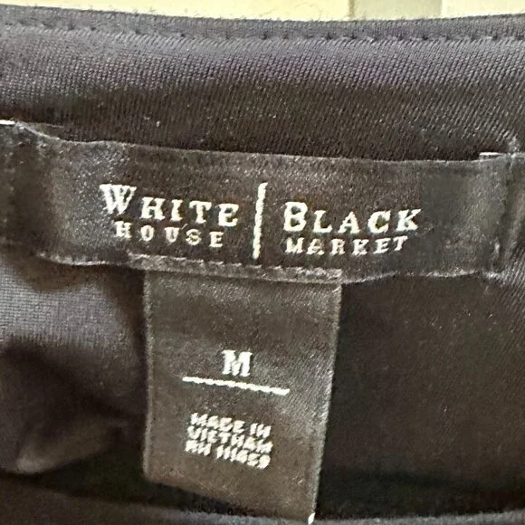 White House Black Market Women's Flutter Sleeveless Black Top Sz M - Picture 3 of 7